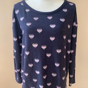CHASER brand soft fleece long sleeve blue heart S